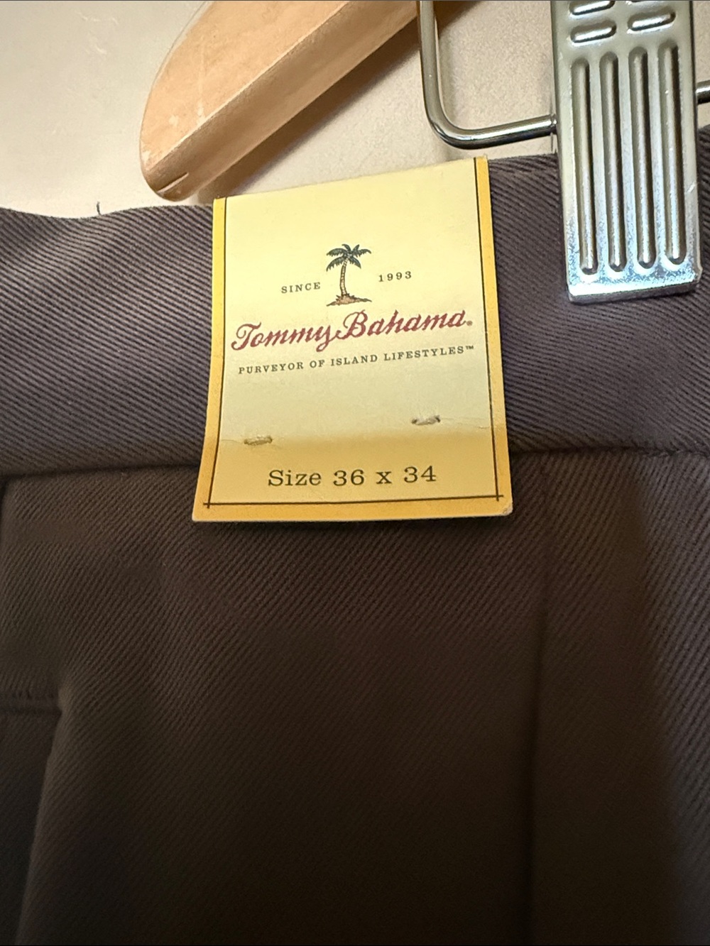 Tommy Bahama Mens silk brown taupe pants size 36 x34 NWT - Picture 2 of 7